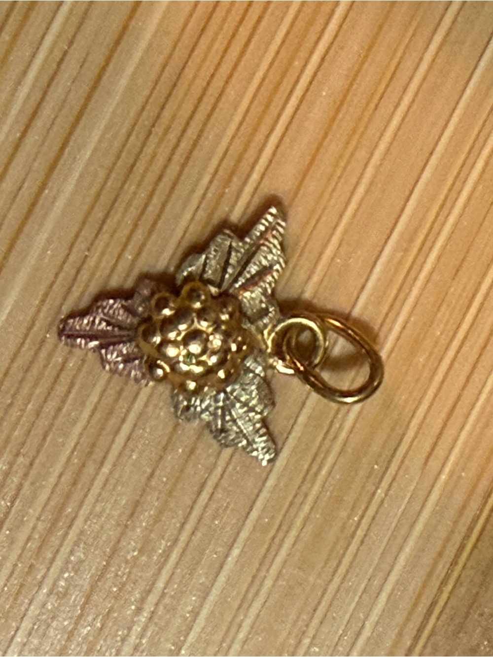 10k Gold  Floral Leaf Pendant Charm - Women's Jewelry